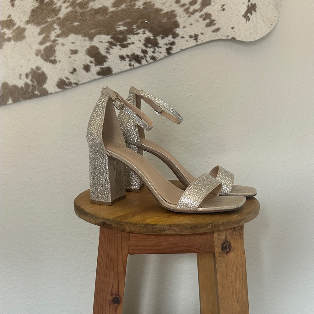 Formal  Silver Strappy Heels